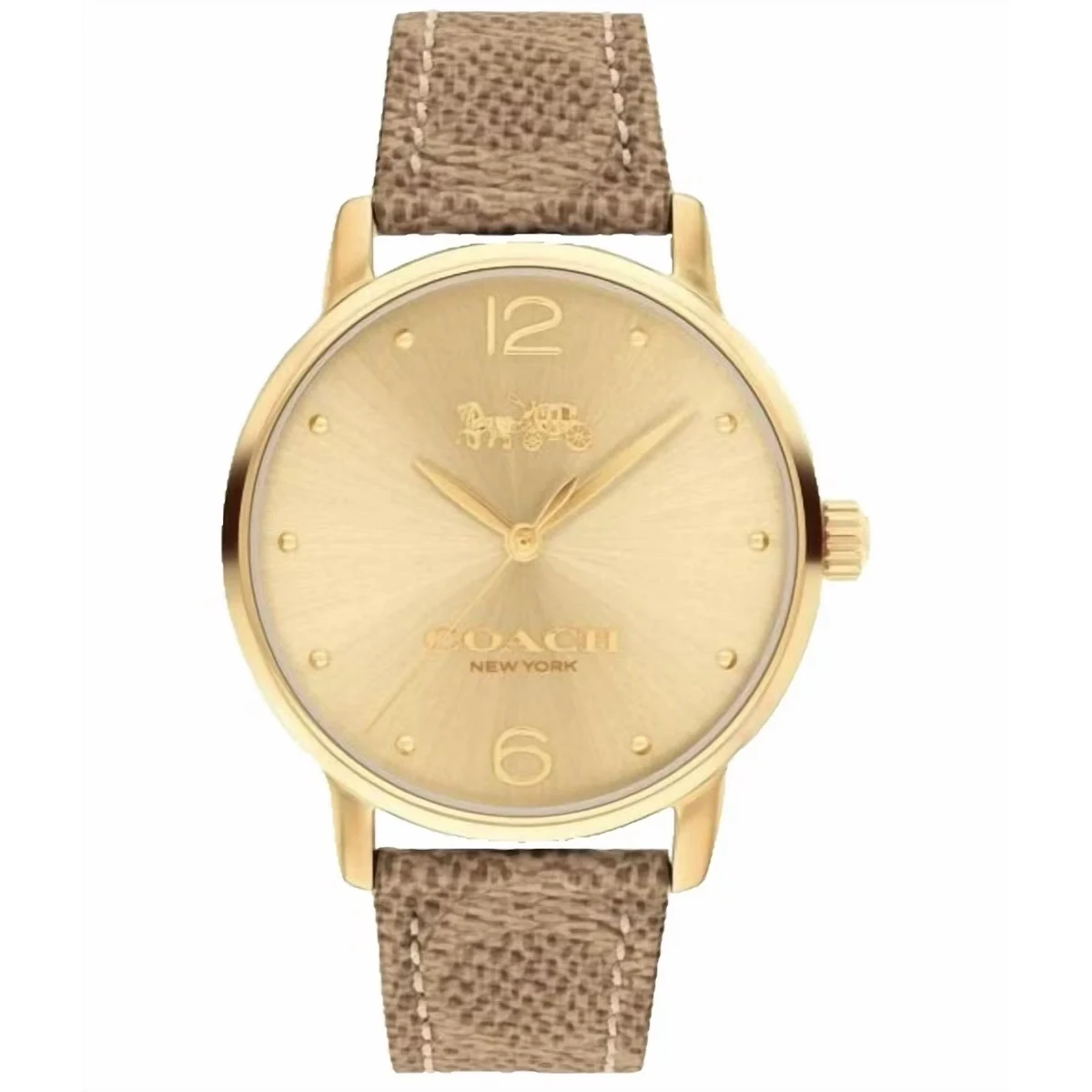 Grand 14504436 Gold Logo Dial Brown Leather Strap 36MM Womens Watch