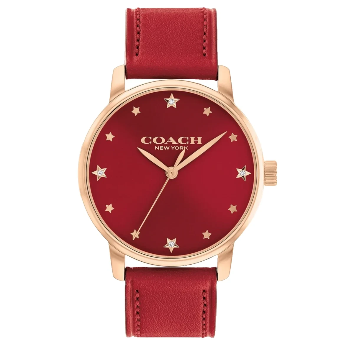 Grand Watch With 36mm Red Face & Red Leather Band