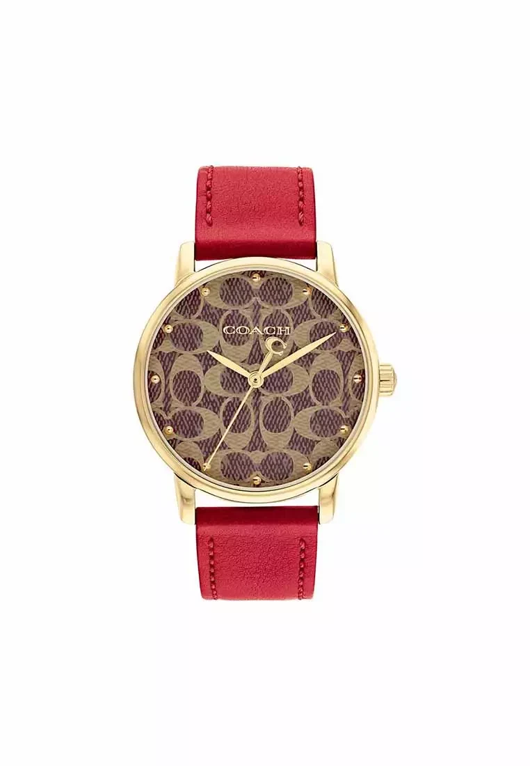 Grand Women's Watch Red Calfskin Strap