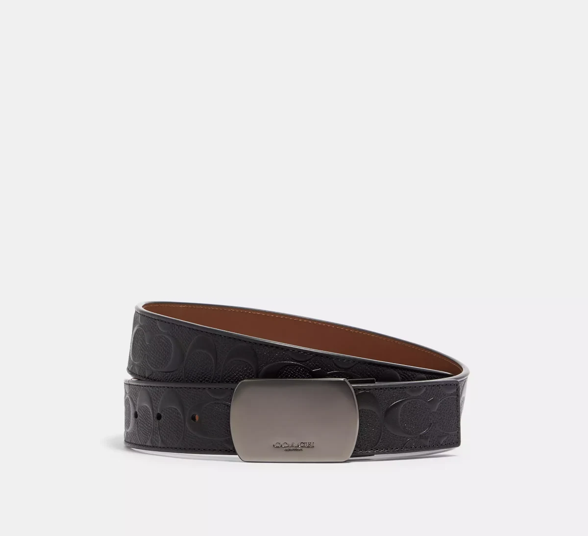 Plaque Buckle Cut-To-Size Reversible Belt, 38 Mm