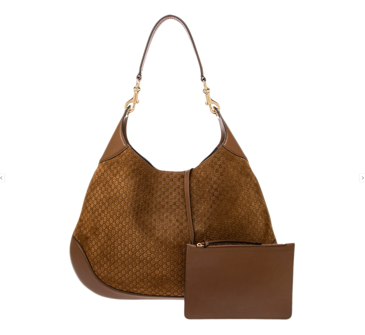 GG Suede B Large Shoulder Bag Brown