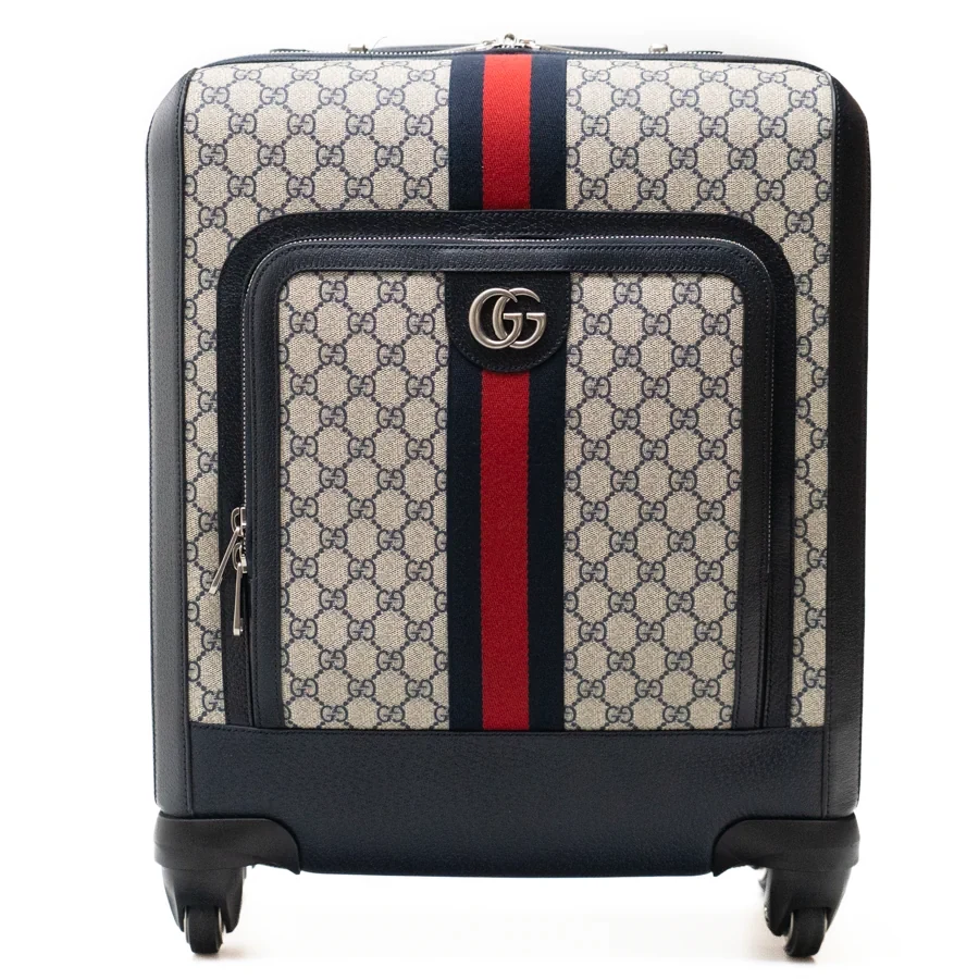 GG Supreme Monogram Web Medium Savoy Trolley Beige Blue