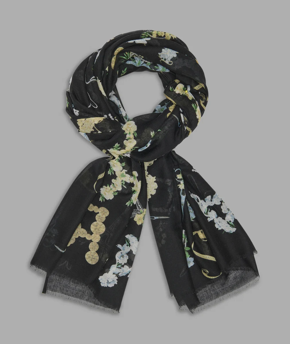 FLORAL KARL LOGO SCARF