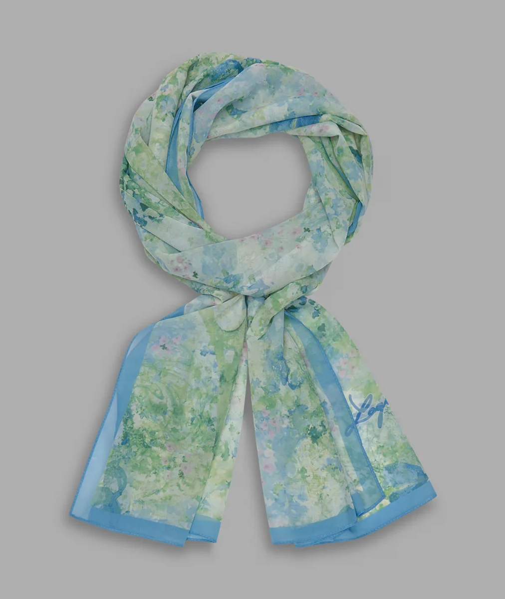 WATER COLOR GARDEN CHIFFON SCARF