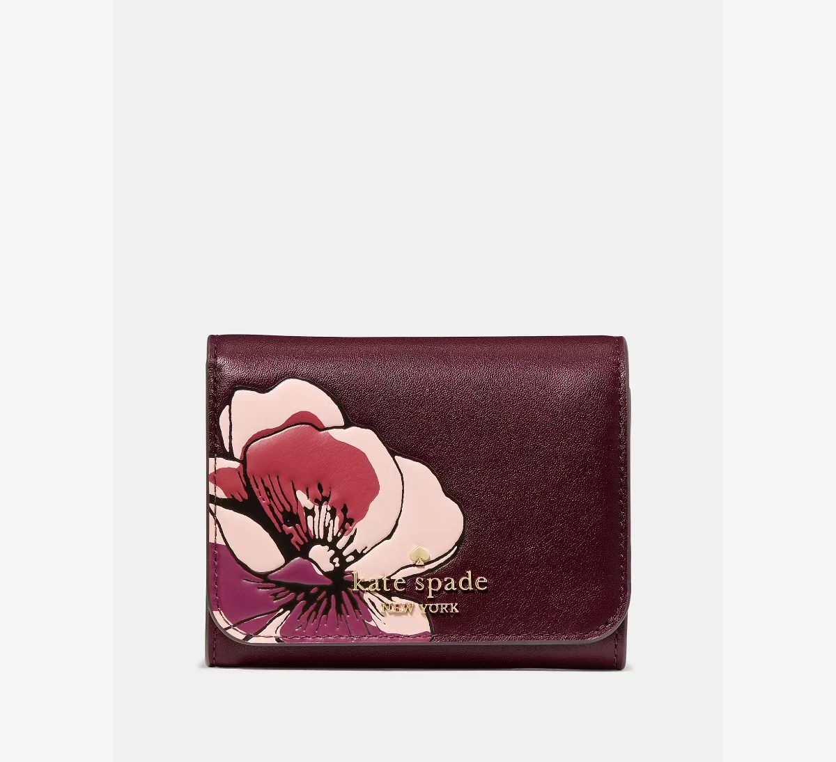 Floral Small L-zip Flap Wallet