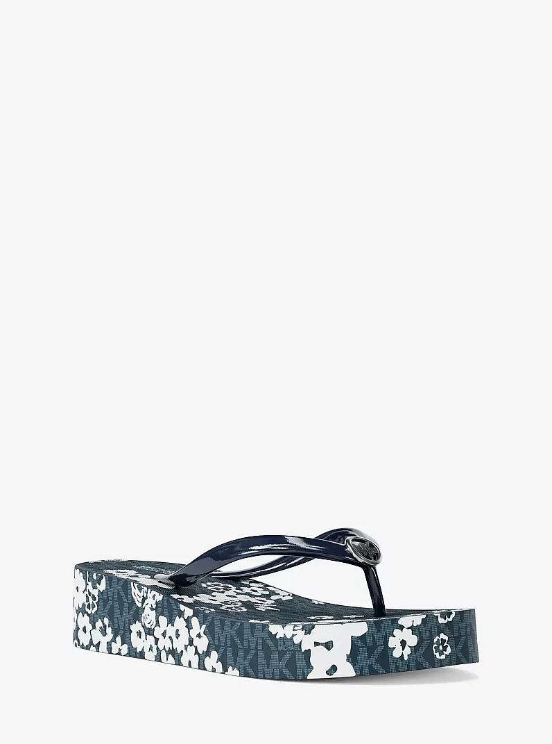 Bedford Printed Signature Logo Flip Flop NAVY