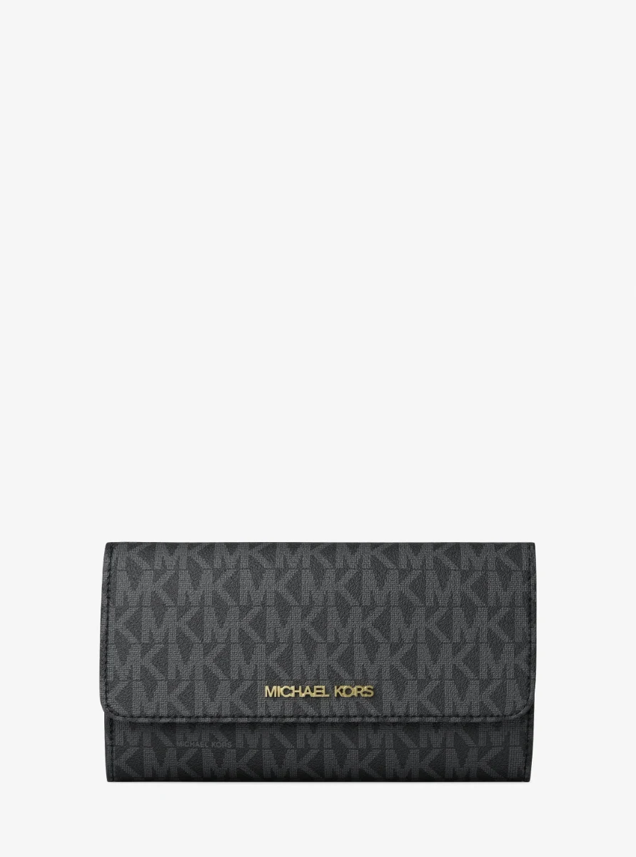 Large three-panel Jet Set wallet with logo