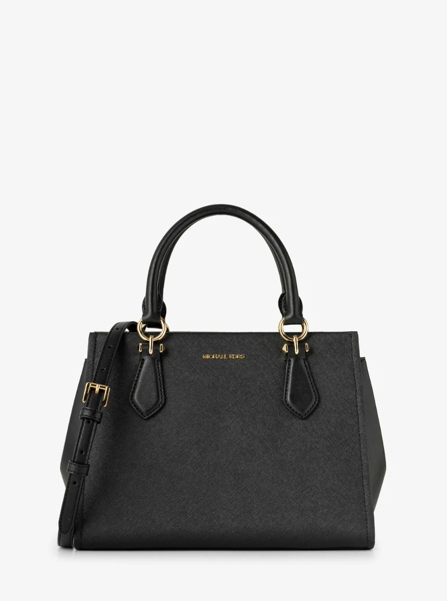 Marilyn Medium Saffiano Leather Satchel Gold