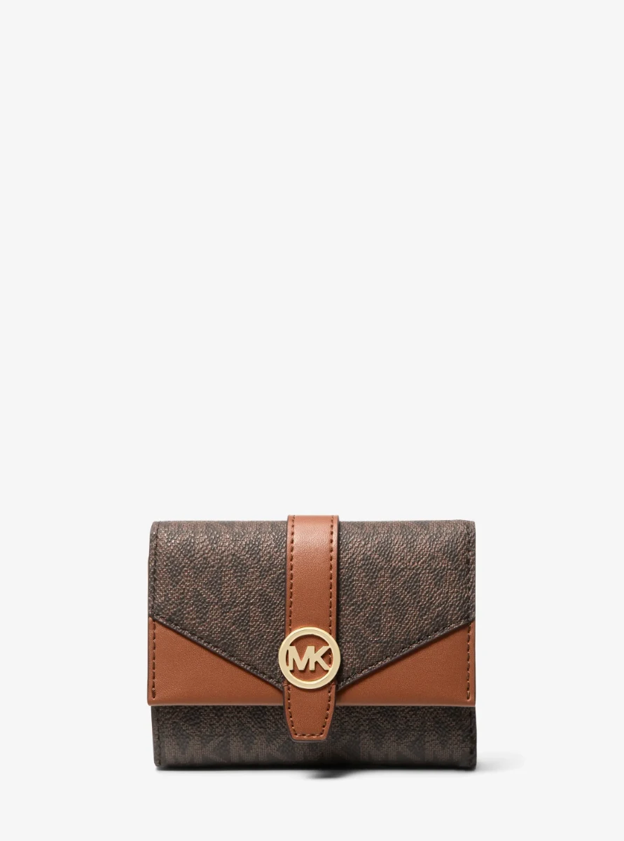MICHAEL KORS  Medium-sized Greenwich Signature Logo Tri-Fold Wallet