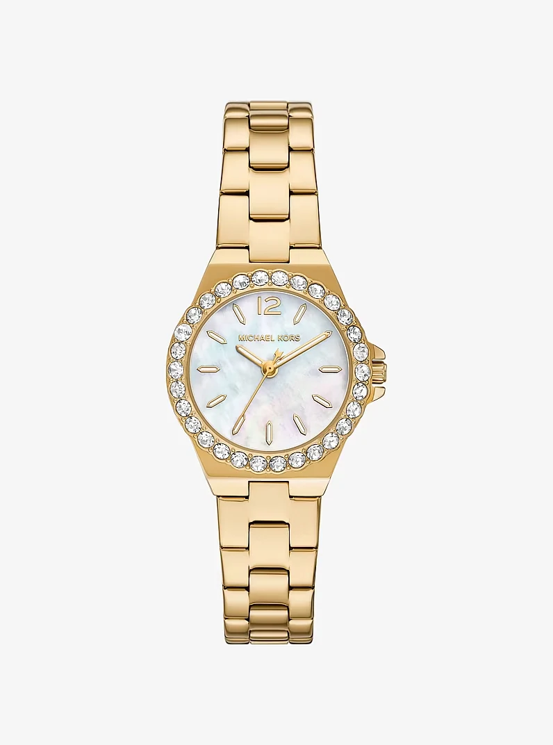 Mini Lennox Pavé Gold-Tone Watch
